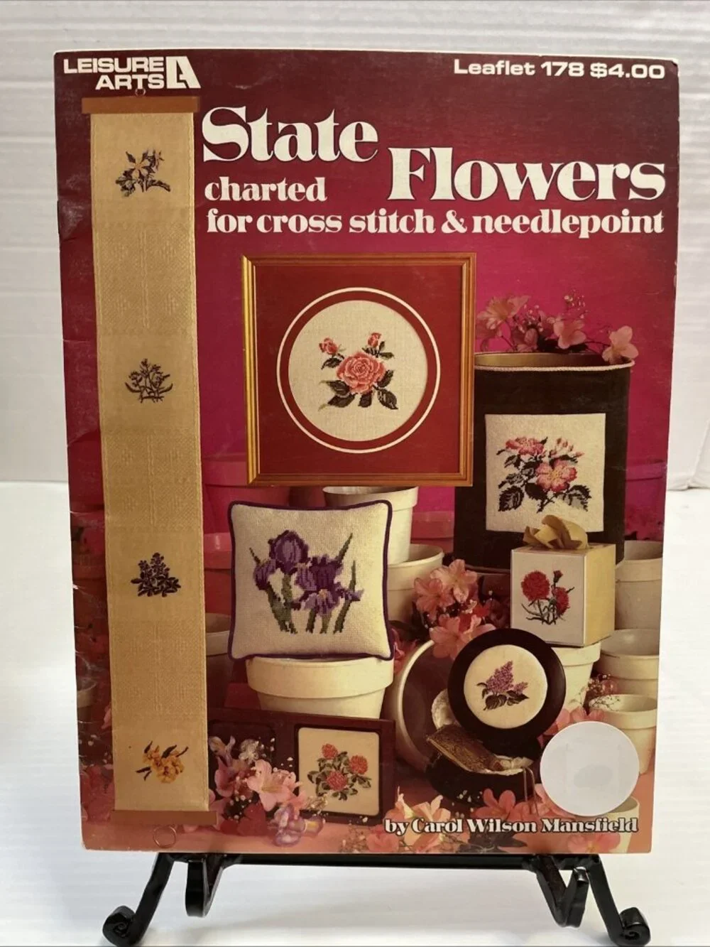 Leisure Arts State Flowers 1980 Counted Cross Stitch Booklet 178 - EUC